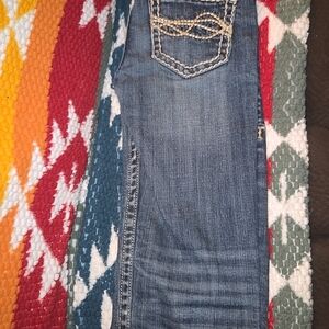 Cowgirl Tuff Kids Blue Jeans with Tan Stitching